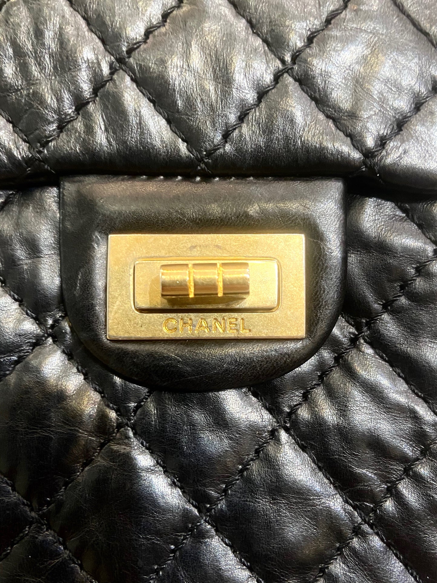 Chanel QUILTED AGED CALFSKIN 2.55 REISSUE PHONE Handbag