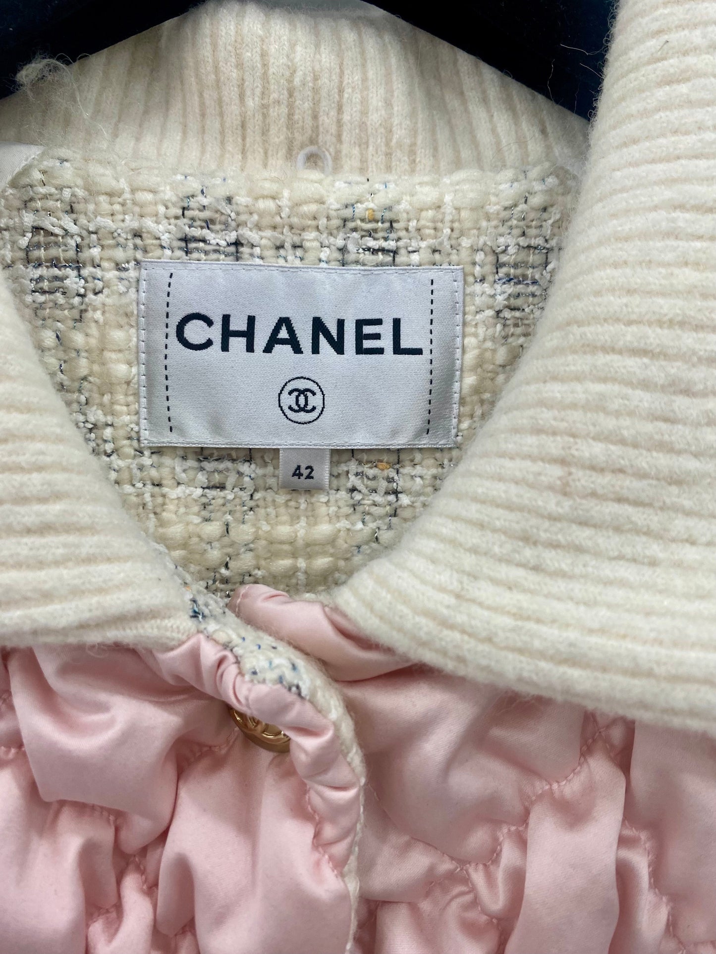 CHANEL QUILTED CC BOMBER JACKET