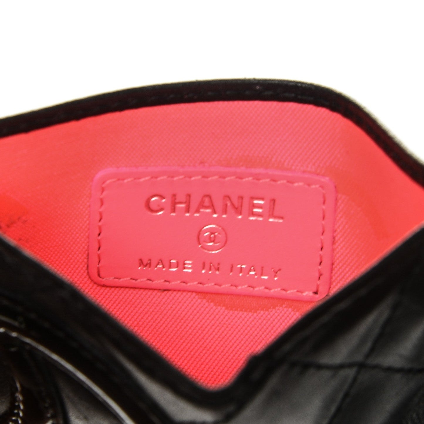Chanel LIGNE CAMBON QUILTED CALFSKIN CARD HOLDER Wallet Case