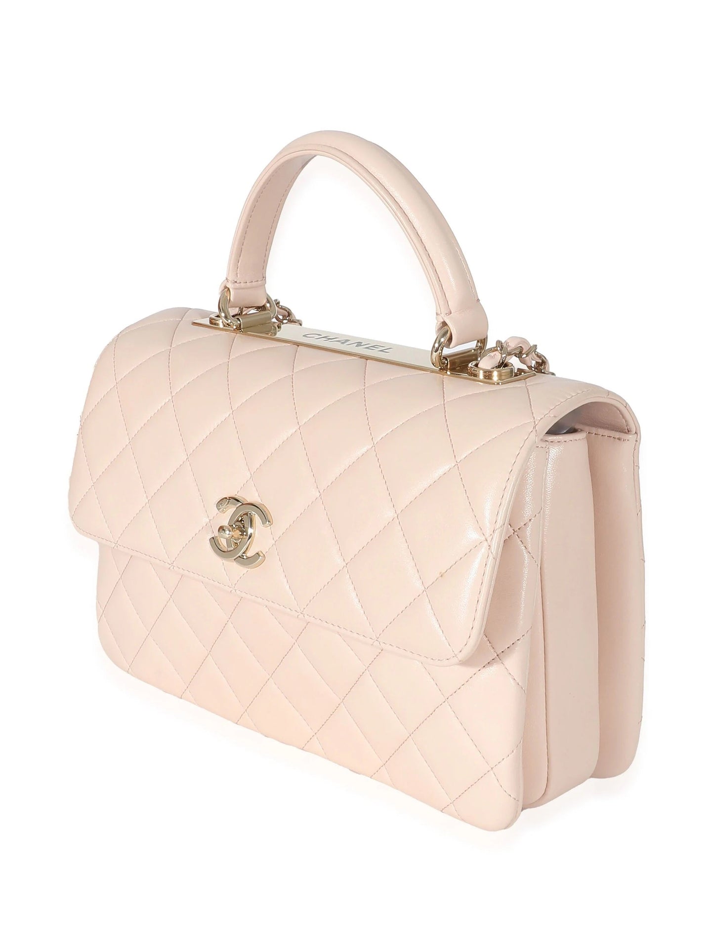 Chanel QUILTED LAMBSKIN TRENDY CC HANDLE FLAP Pink Small Shoulder Bag