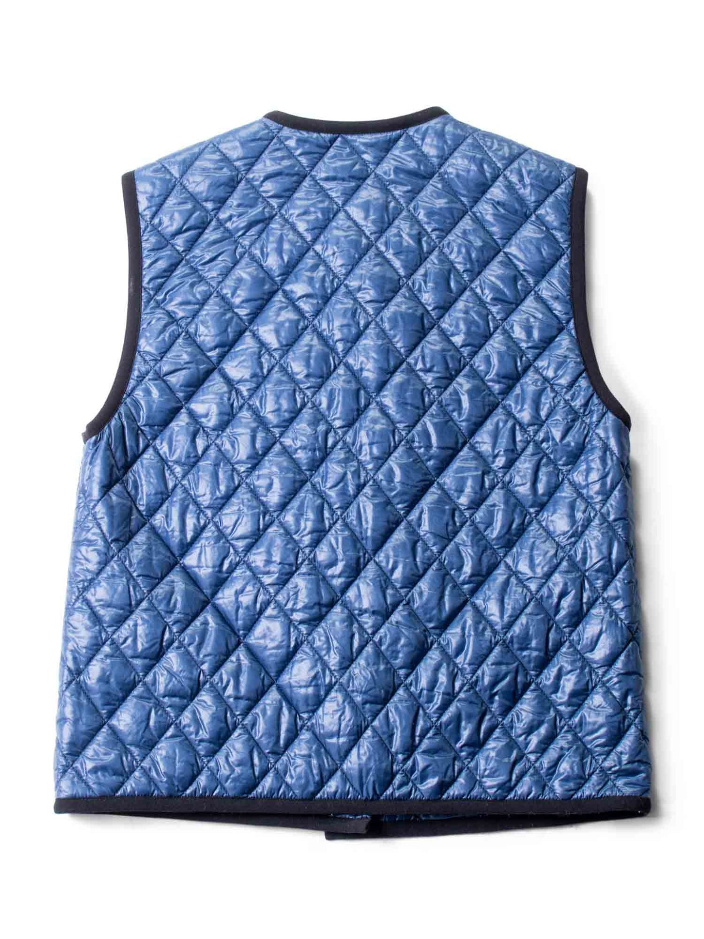 Chanel Runway CC Logo Quilted Puffer Vest Blue Black