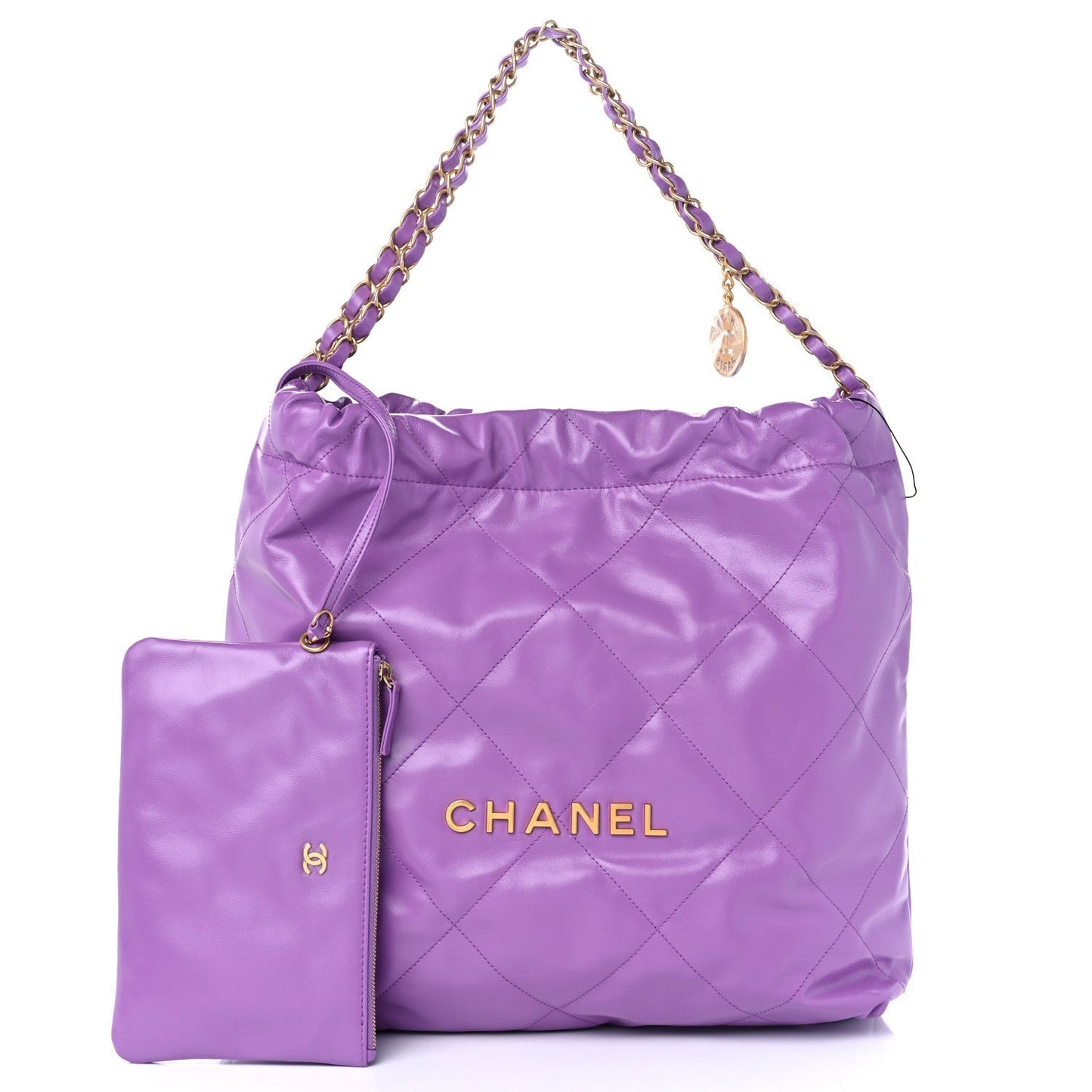 Chanel SHINY QUILTED CALFSKIN 22 Leather Shoulder Bag