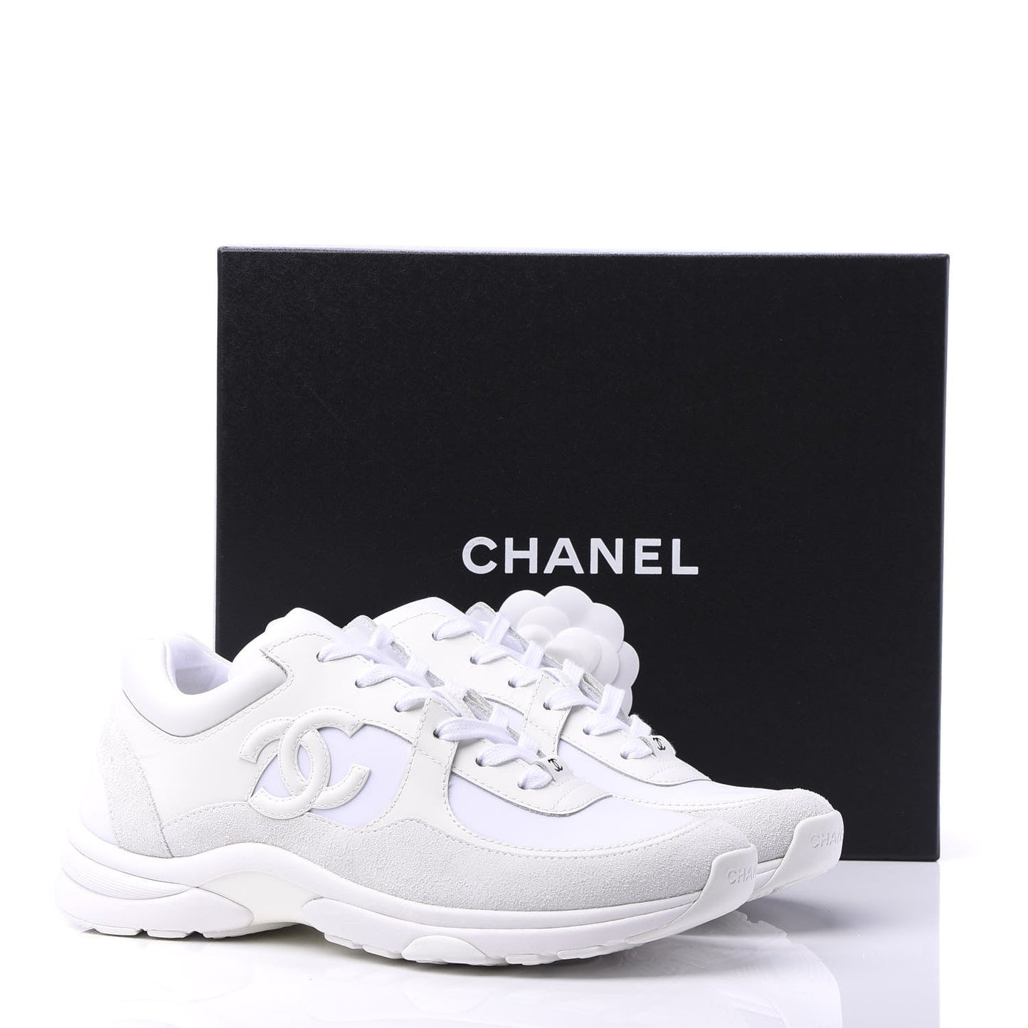 CHANEL SUEDE CALFSKIN LEATHER CC SNEAKERS