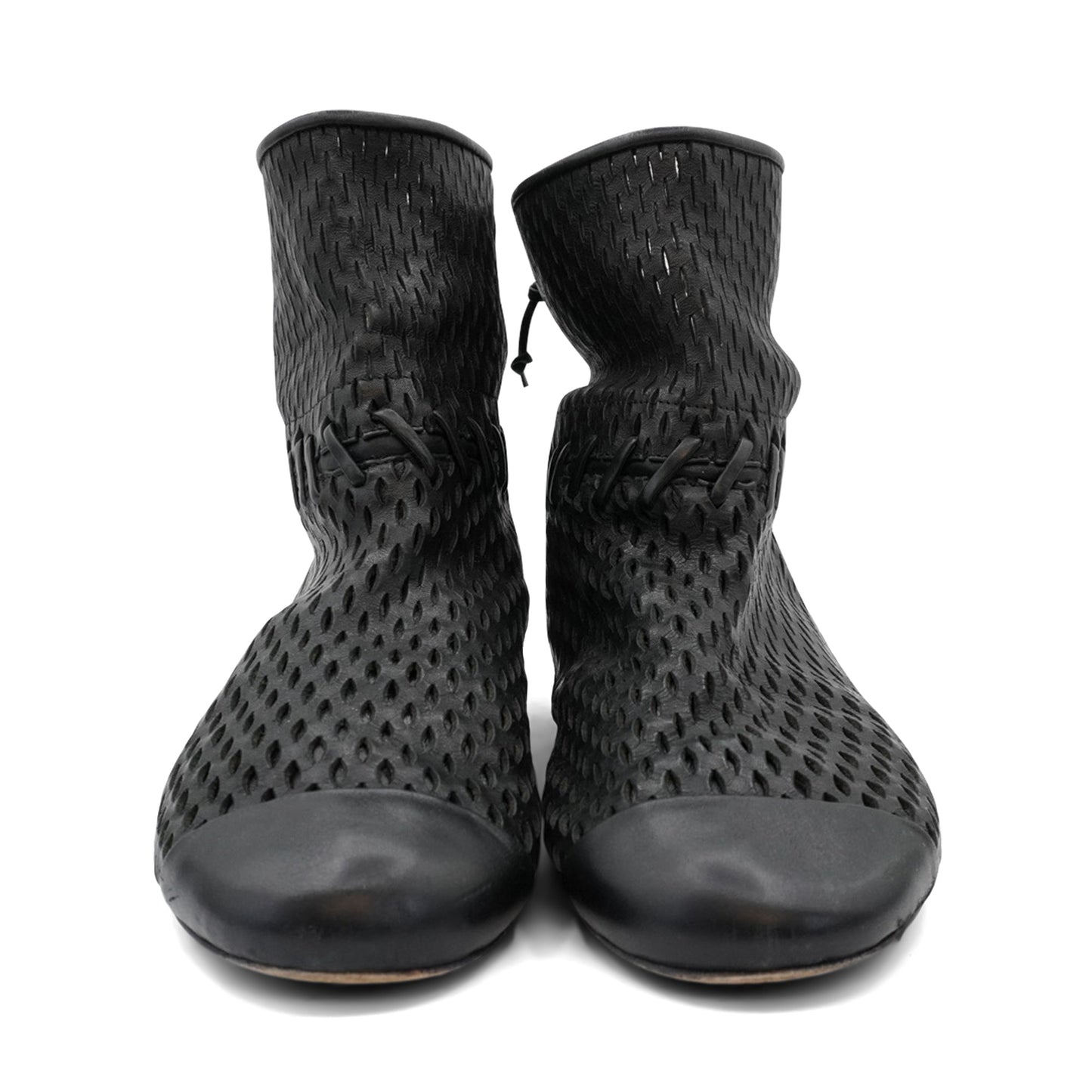 Chanel Perforated Ankle Boots Women's