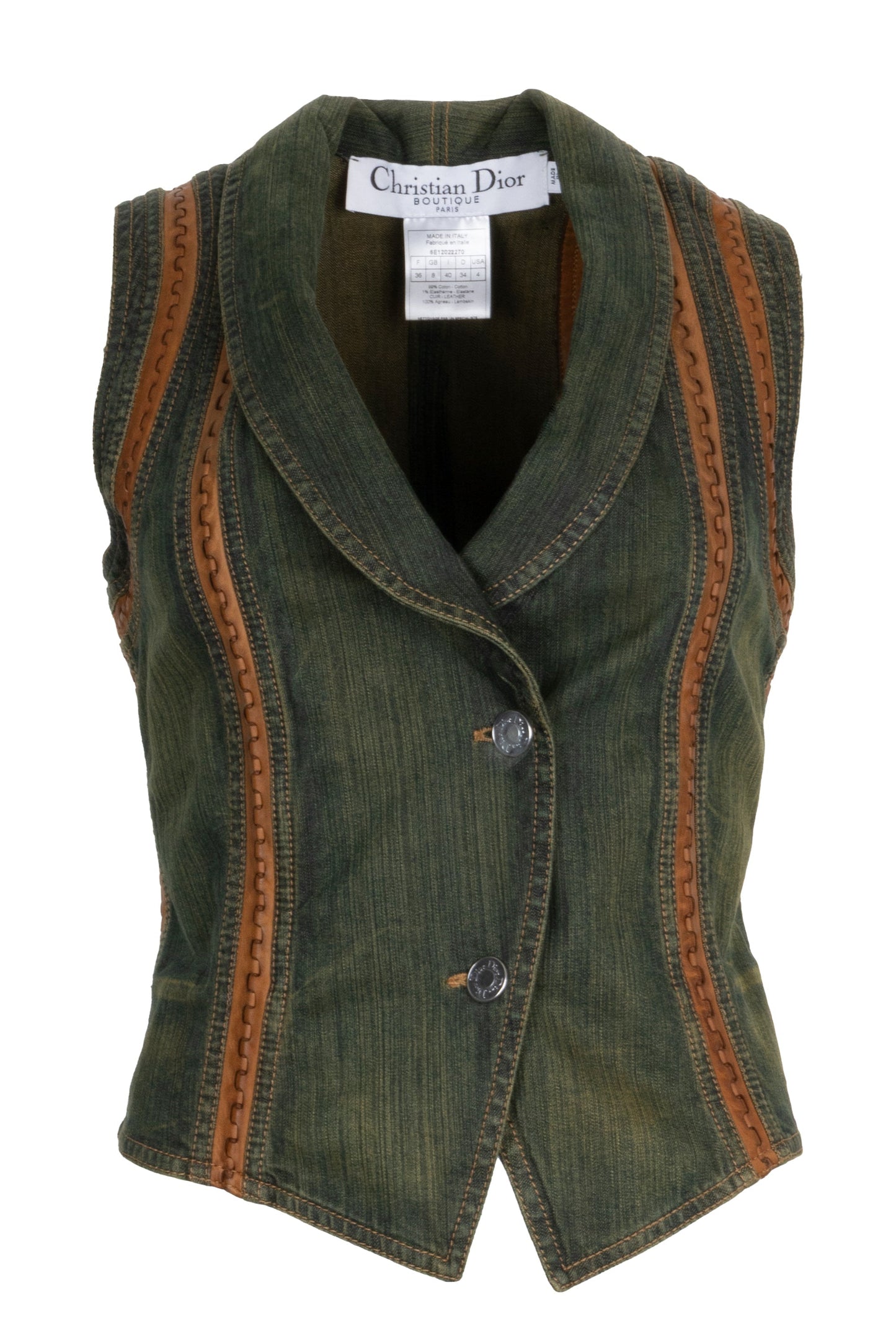 Dior Vest Leather Denim Handbag