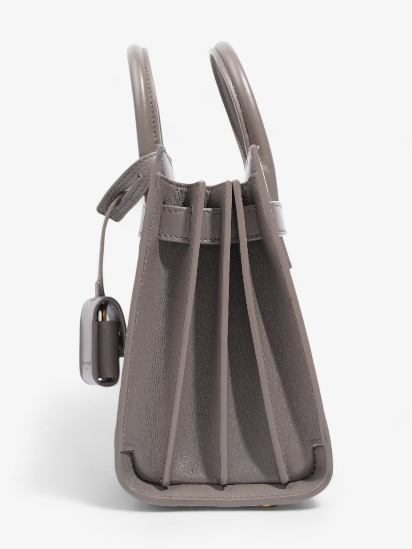 YSL Saint Laurent Sac De Jour Grey Nano Shoulder Bag Leather Gray