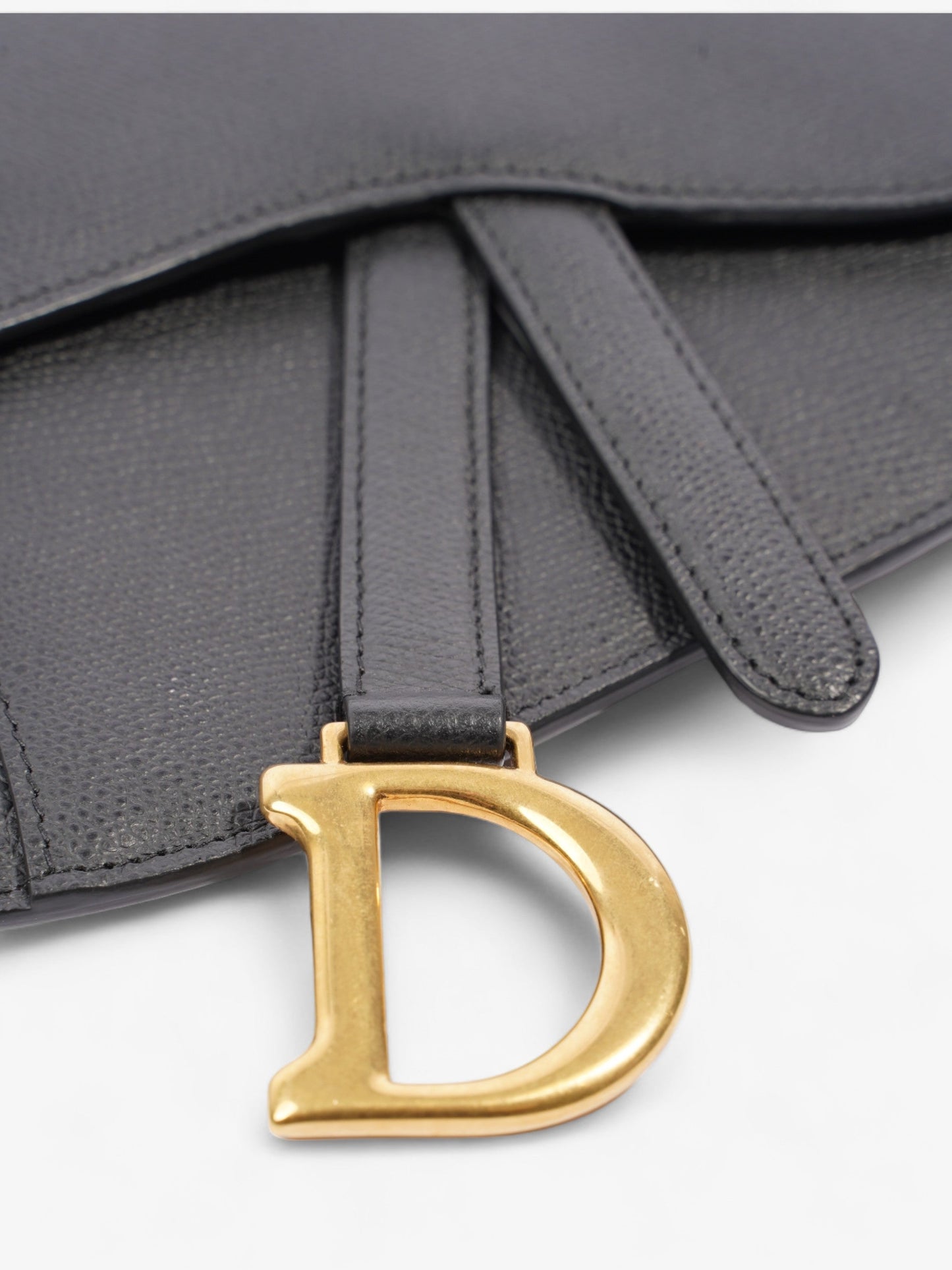 Dior Christian Saddle Belt Bag Leather Black Bag Black Leather