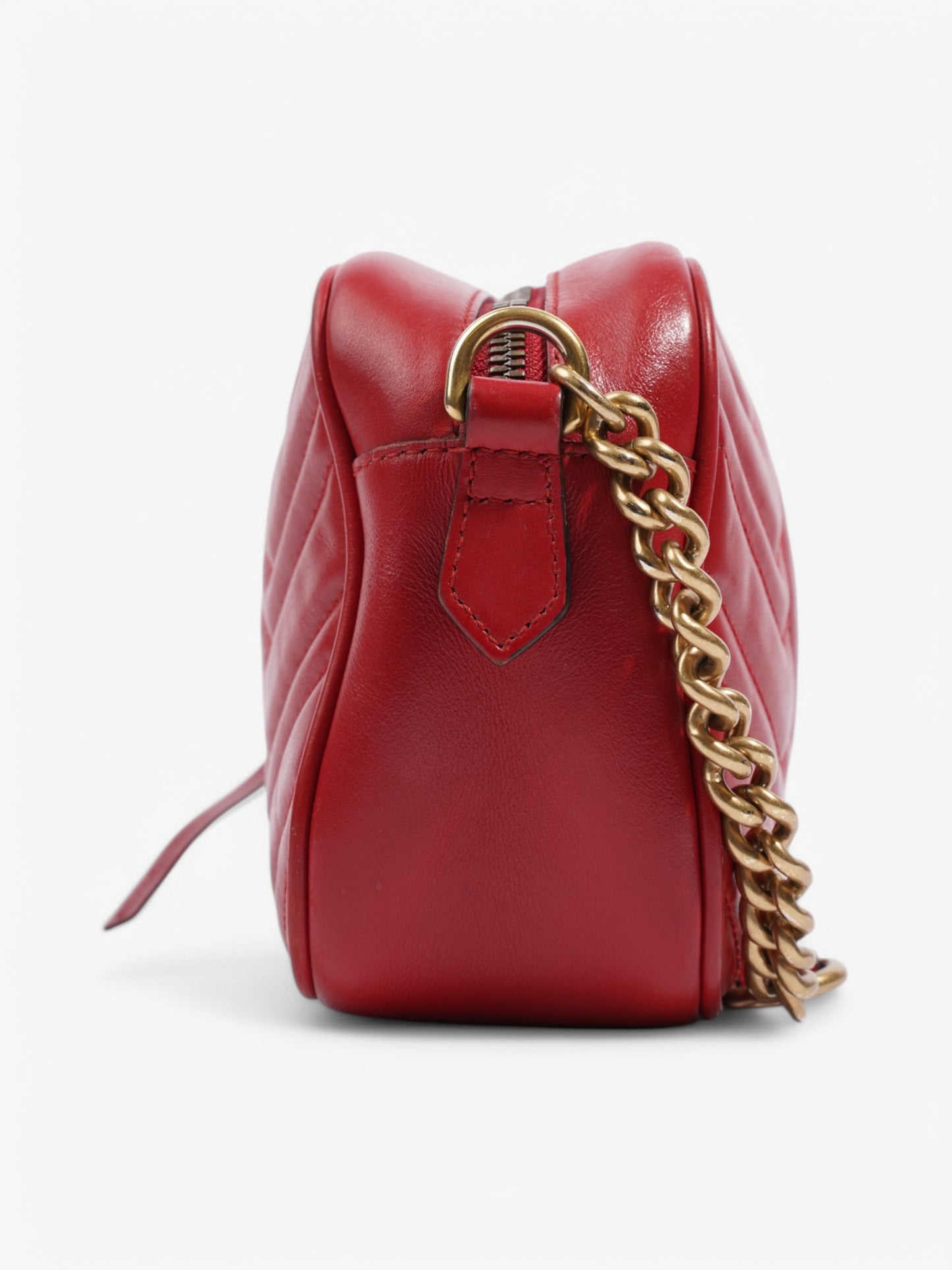Gucci Marmont Calfskin Crossbody Bag Leather Red