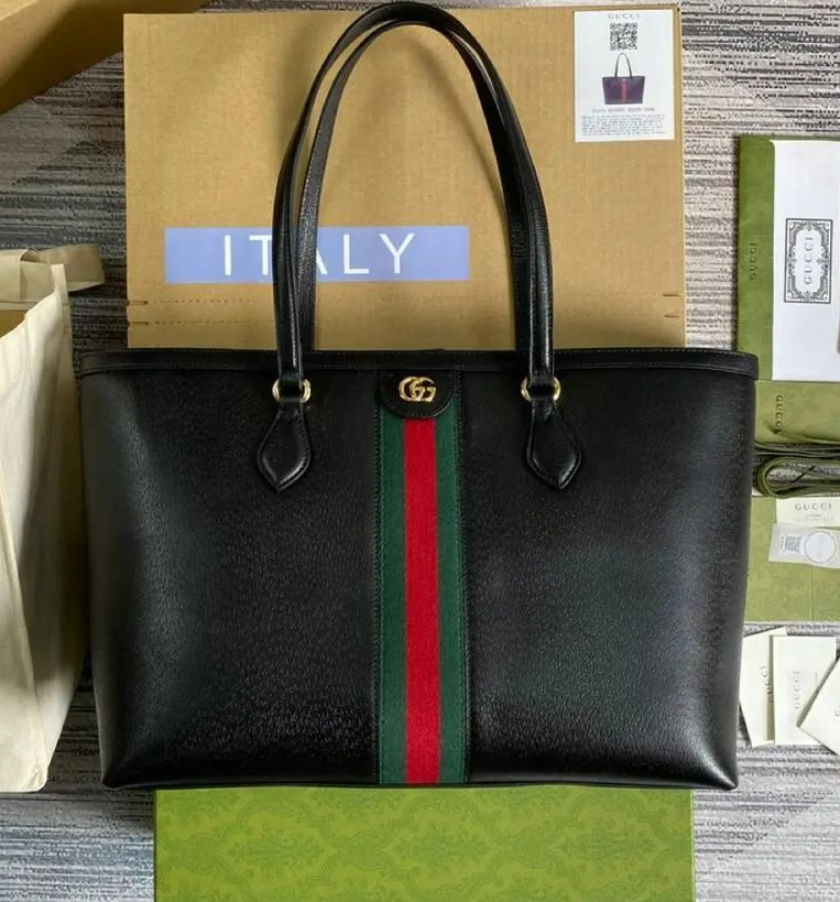 gg Ophidia 15in 38cm gg Black Medium Tote Bag