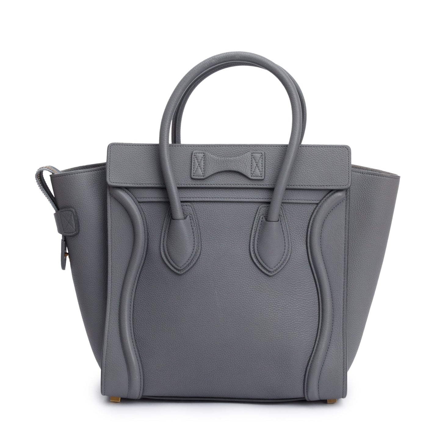 Celine Grey Calfskin Micro Luggage Tote Handbag Leather Tote Bag