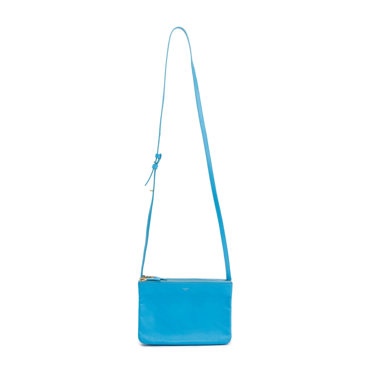 Celine Calfskin Trio Crossbody Bag Leather Blue