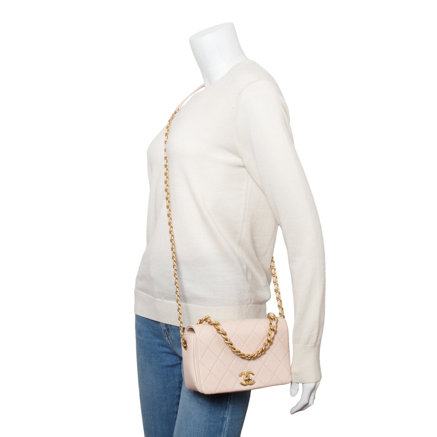 Chanel Quilted Caviar Fashion Therapy Full Leather Beige Travel Bag