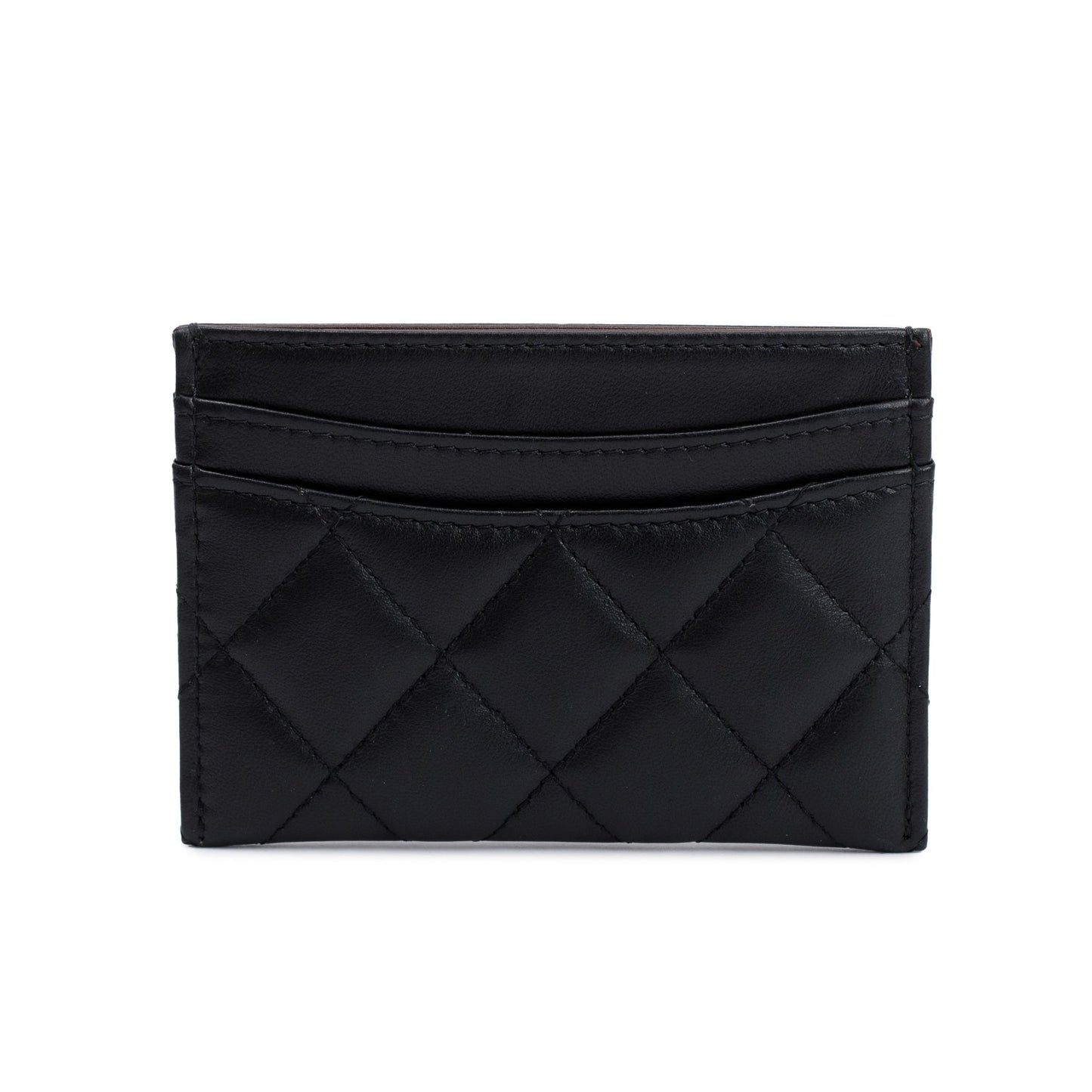 Chanel Caviar Classic Card Holder Leather Black Wallet Case 3