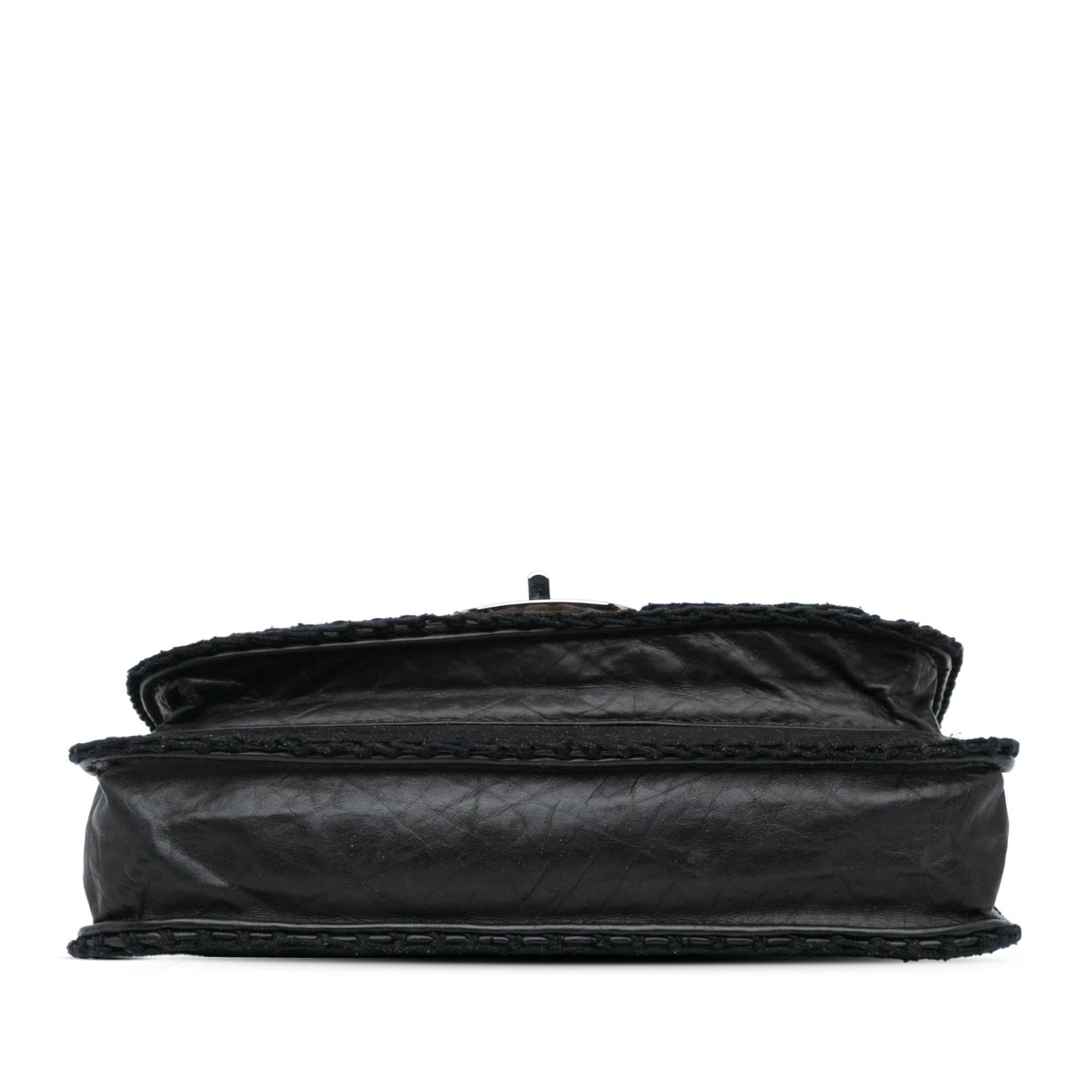 Chanel Aged Calfskin Whipstitch Chocolate Bar Mademoiselle Handbag