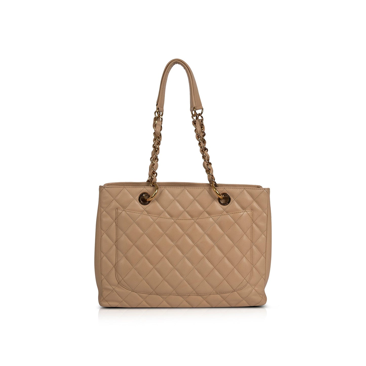 Chanel Caviar Grand Shopping GST Leather Beige Travel Bag