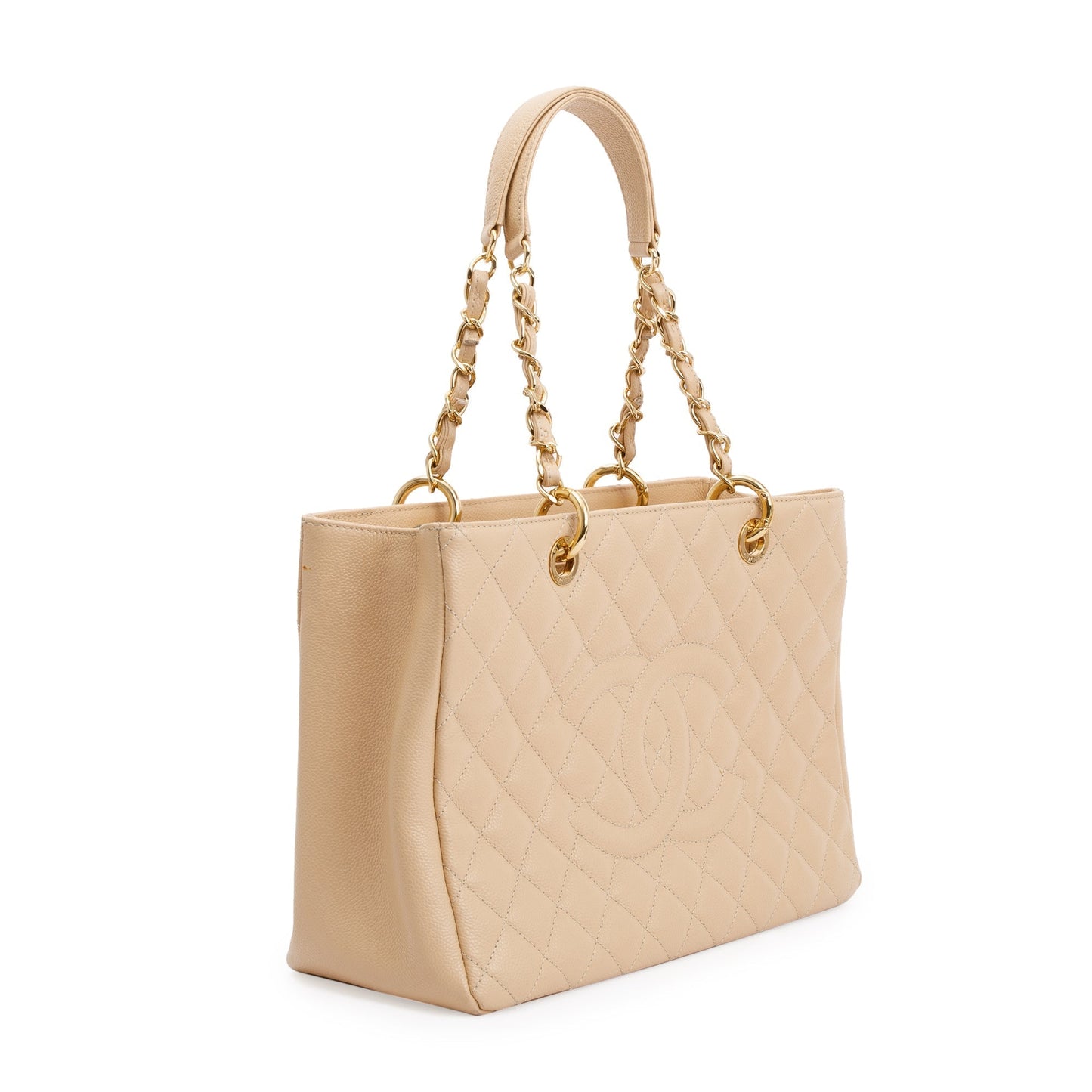 Chanel Caviar Grand Shopping GST Leather Beige Travel Bag 4