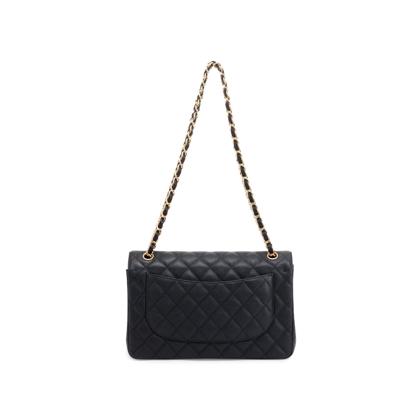Chanel Caviar Classic Jumbo Double Flap Black Travel Bag Flap Bag