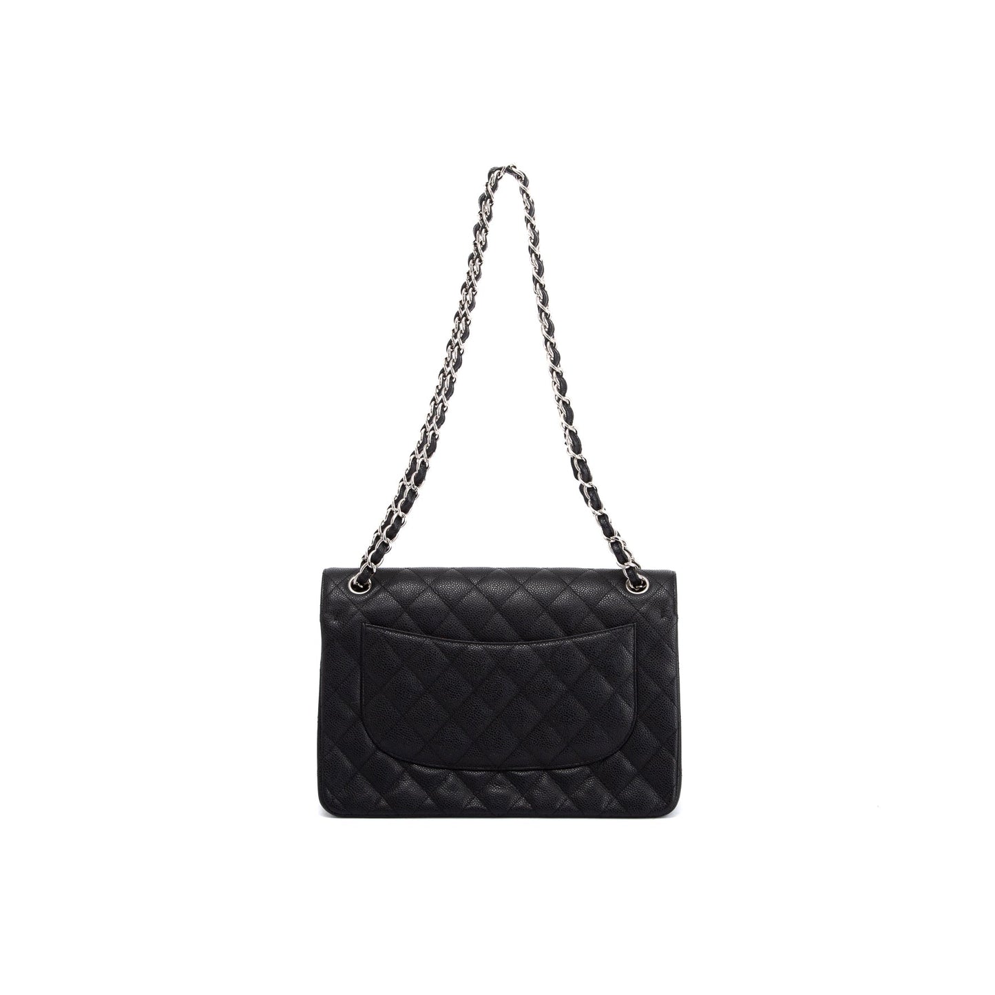 Chanel Caviar Classic Jumbo Double Flap Black Travel Bag 11