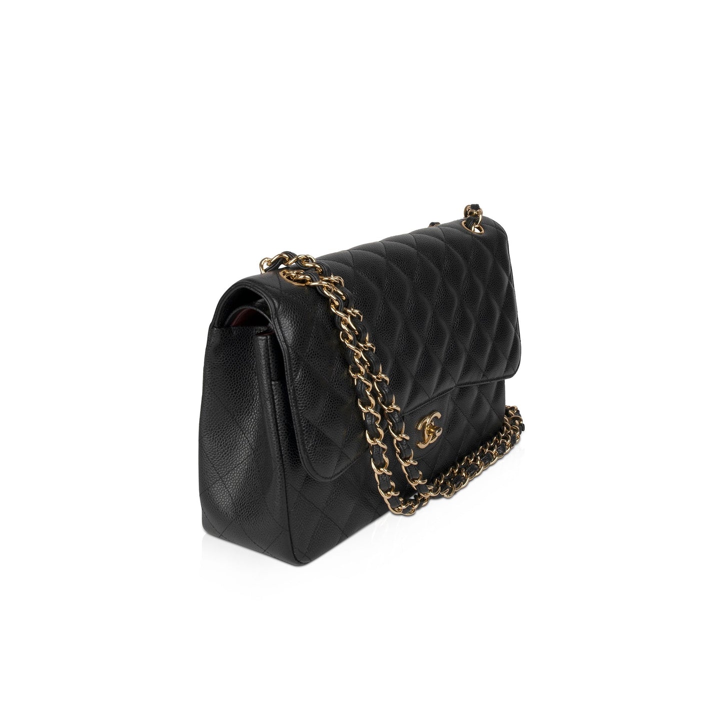 Chanel Caviar Classic Jumbo Double Flap Black Travel Bag 4
