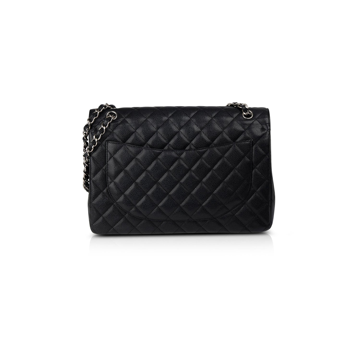 Chanel Caviar Classic Maxi Double Flap Black Travel Bag 3