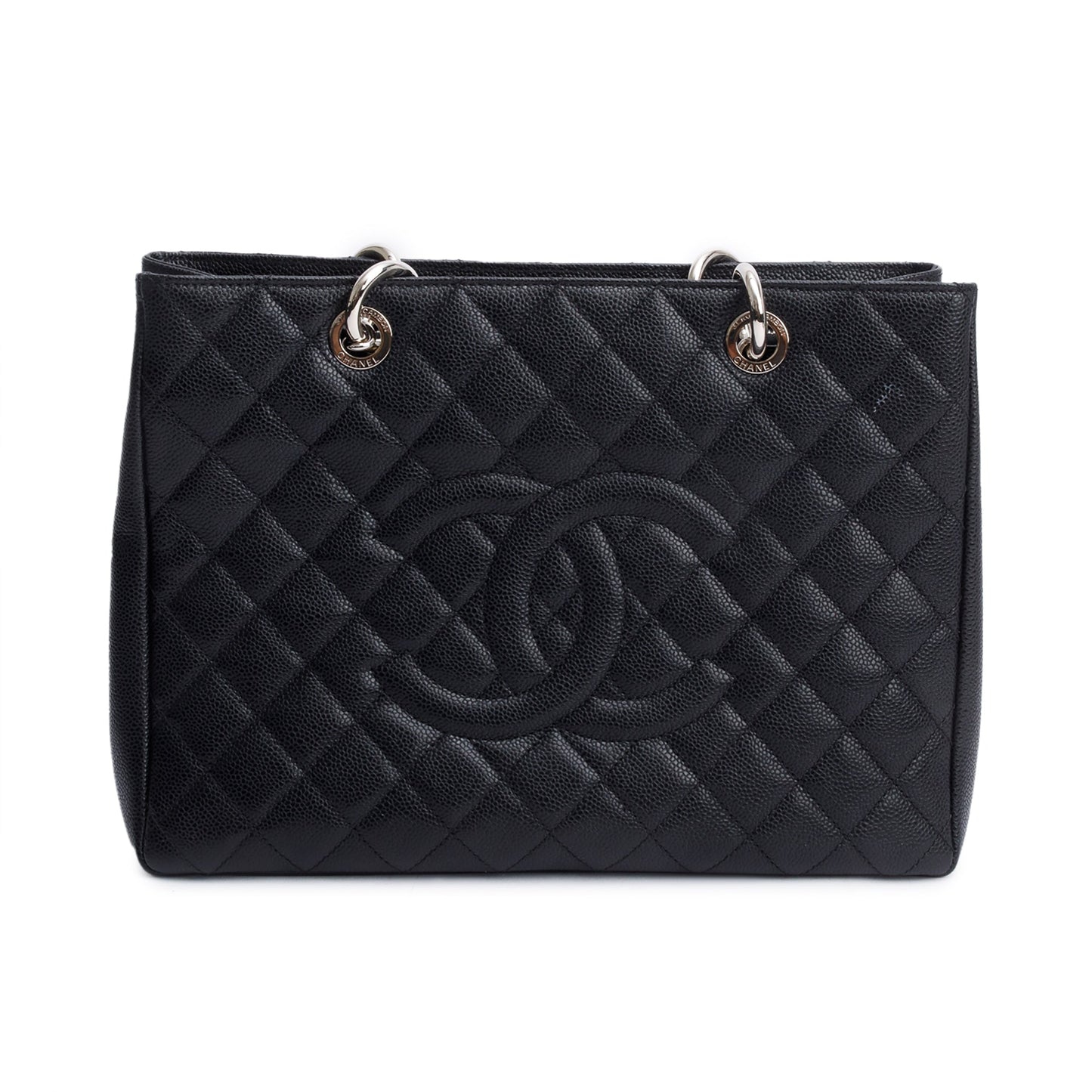 Chanel Caviar Grand Shopping GST Leather Black Travel Bag Card Reciept