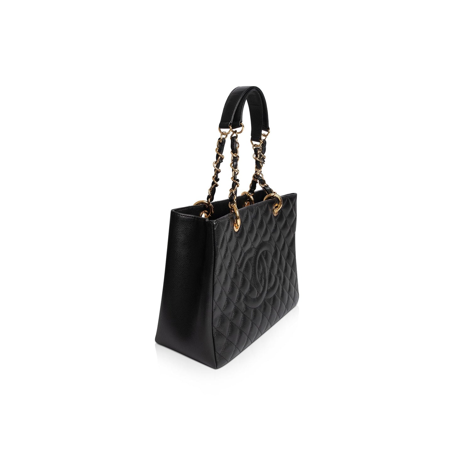 Chanel Caviar Grand Shopping GST Leather Black Travel Bag W Box