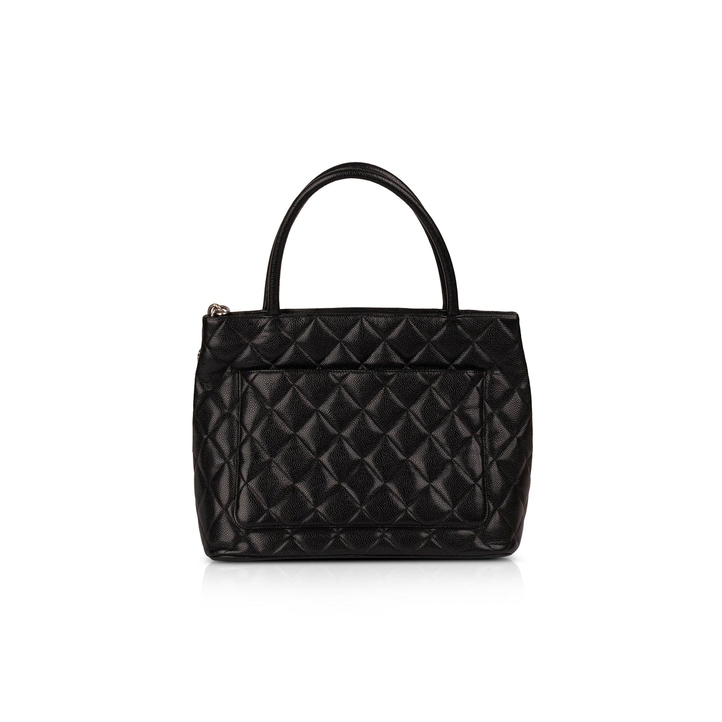 Chanel Caviar Medallion Leather Black Travel Bag