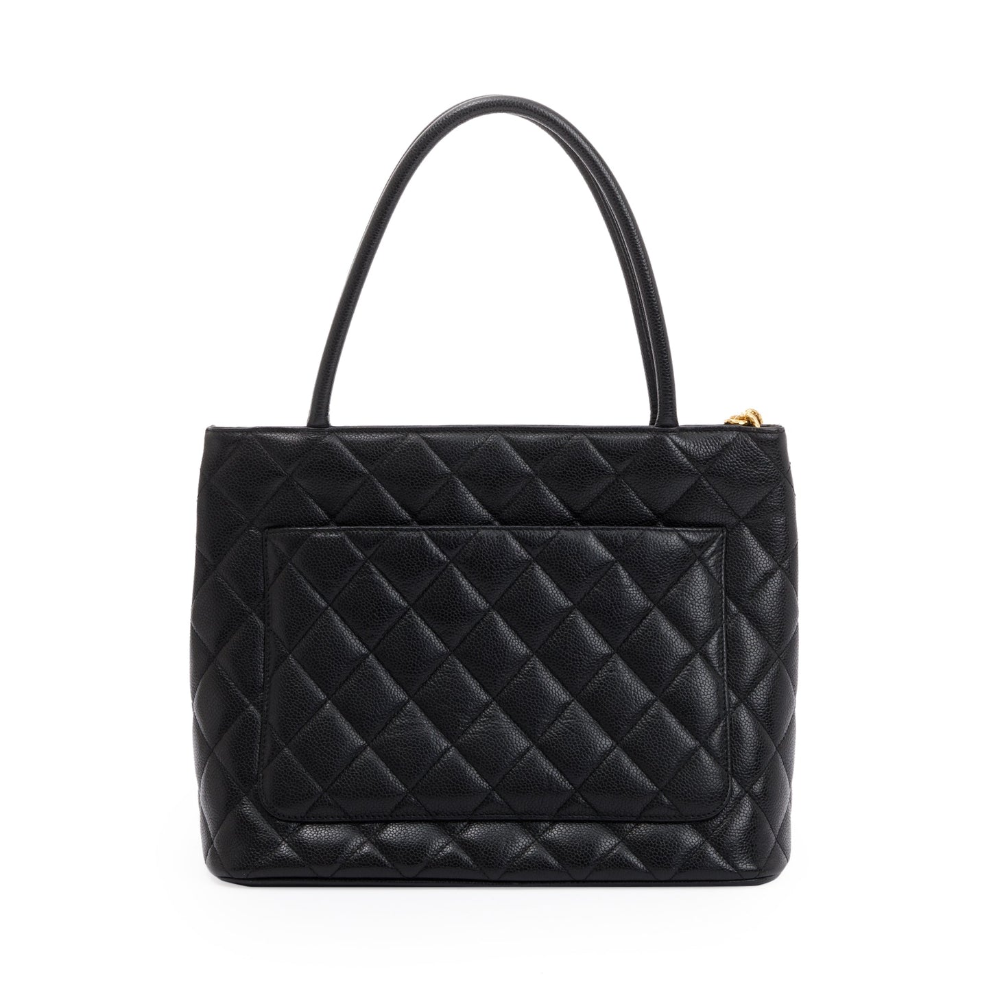 Chanel Caviar Medallion Leather Black Travel Bag Authenticity Card