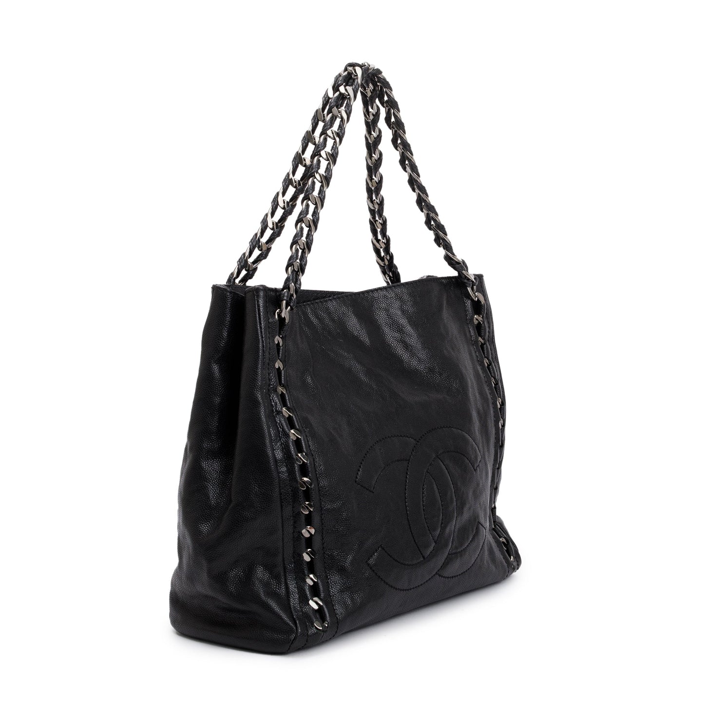 Chanel Caviar Modern Leather Black Travel Bag