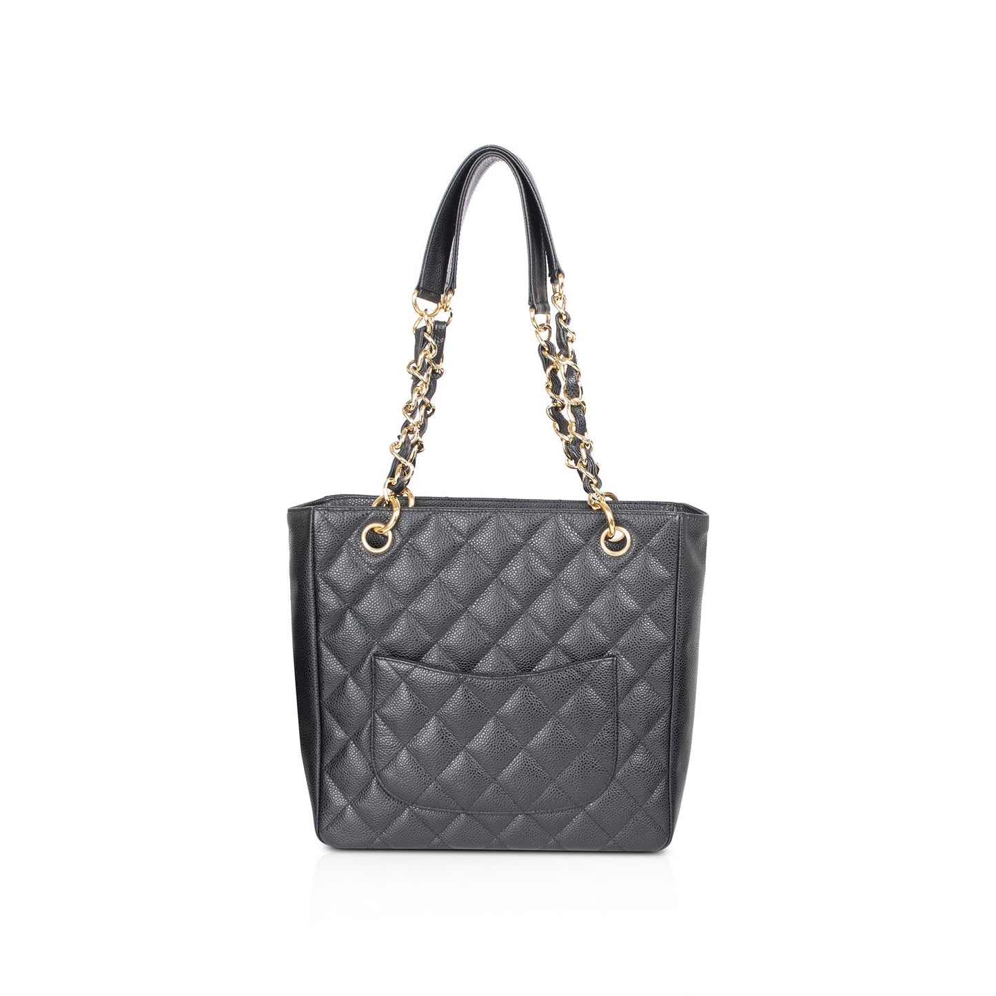 Chanel Caviar Petite Shopping Leather Black Travel Bag Shopping Tote