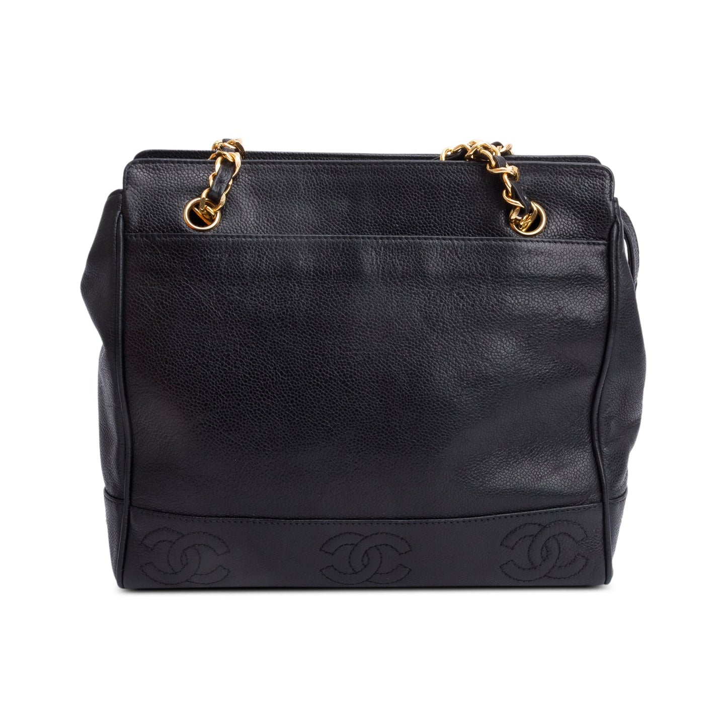 Chanel Caviar Triple CC Leather Black Travel Bag