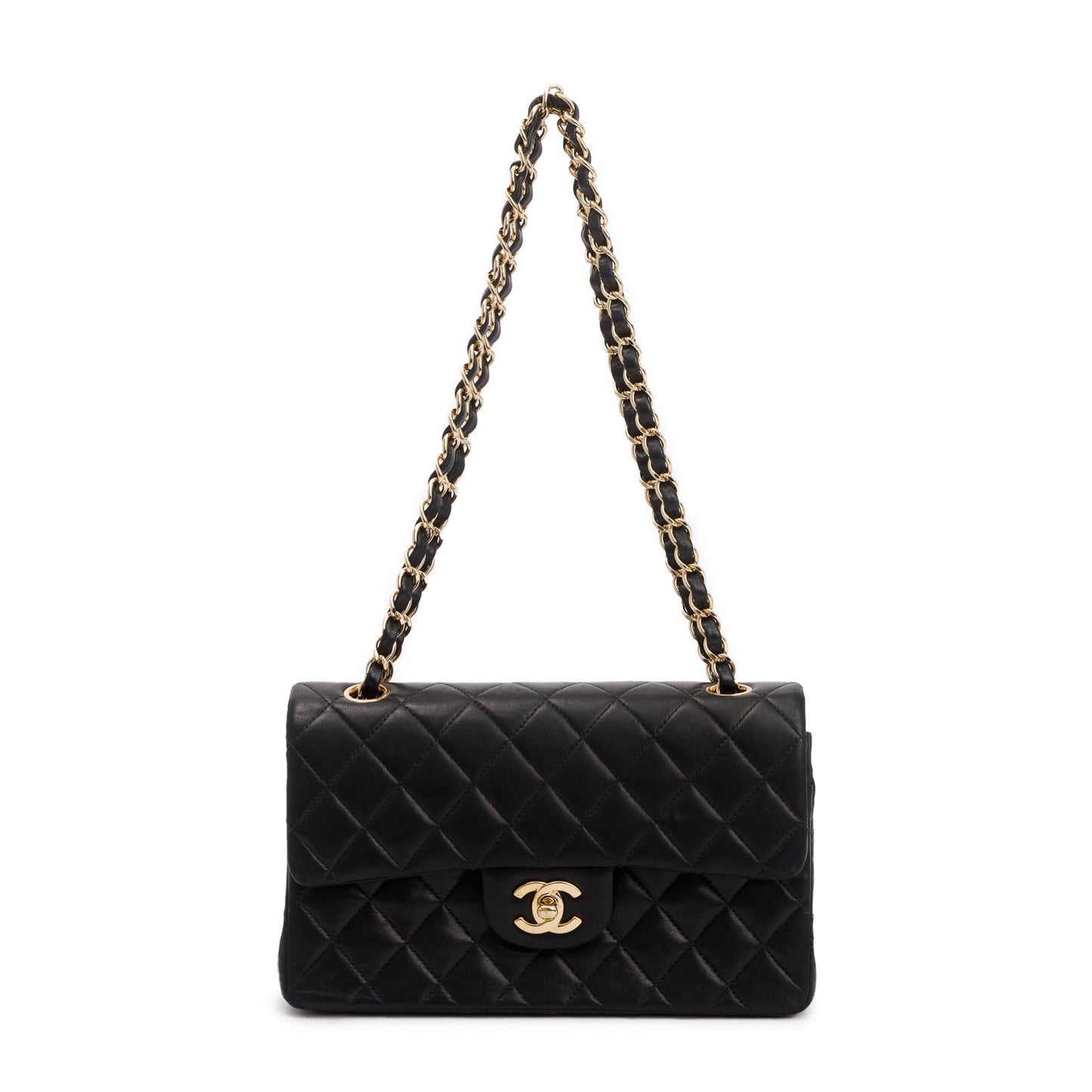 Chanel Classic Double Flap Lambskin Black Travel Bag 7