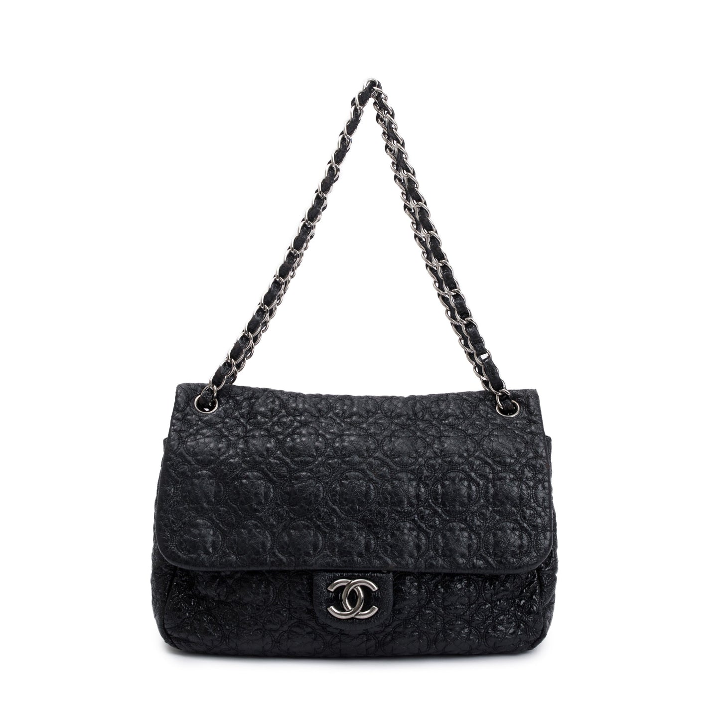 Chanel Patent Rock Moscow Flap Leather Black Travel Bag