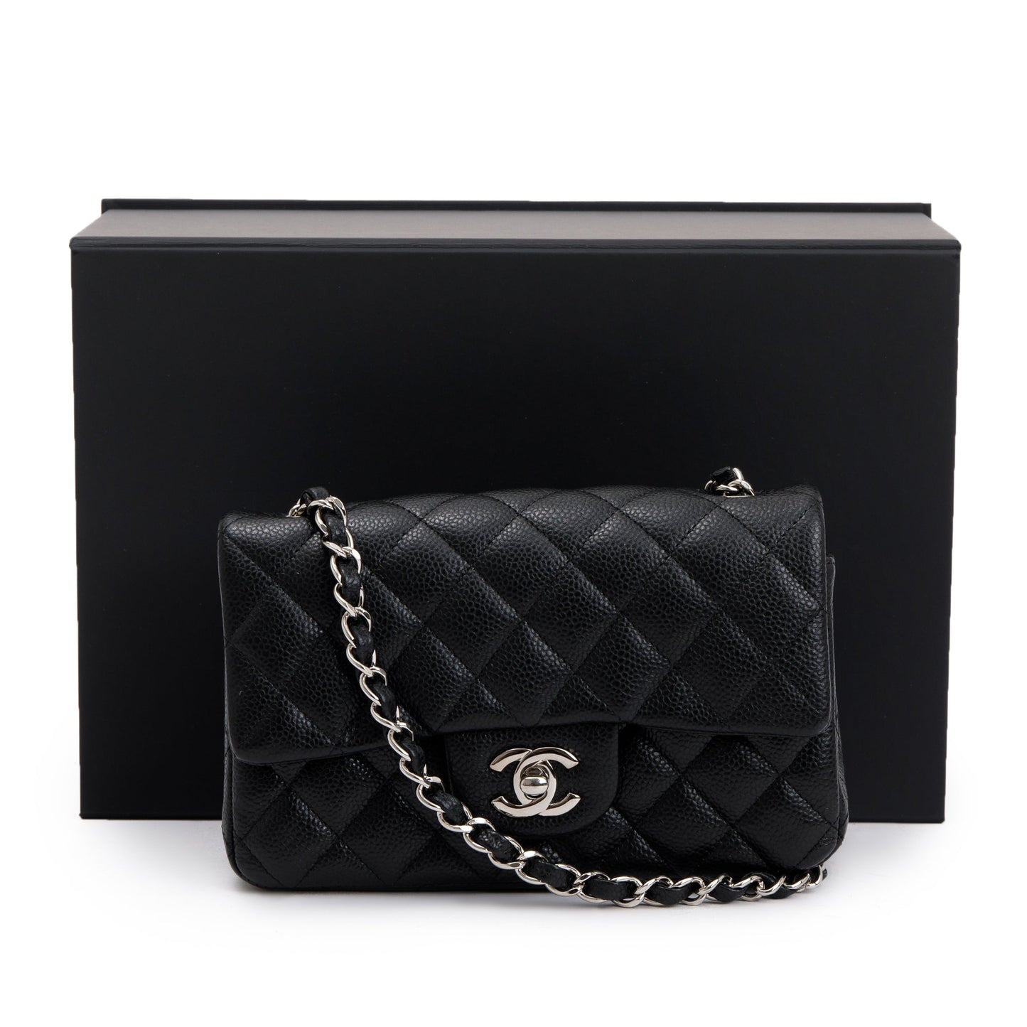 Chanel Quilted Caviar Classic Rectangular Flap Black Travel Bag
