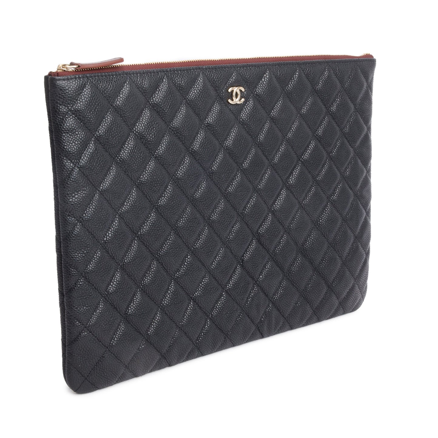 Chanel Quilted Caviar O Leather Black Travel Bag Authenticity Card