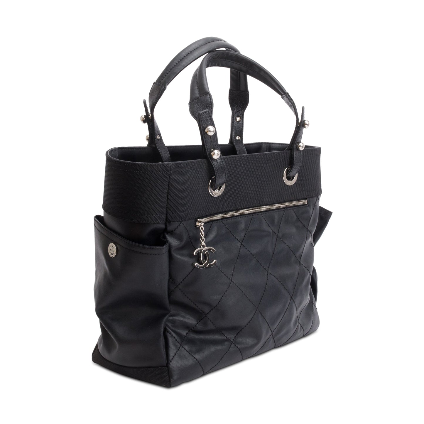 Chanel Quilted Coated Paris Biarritz Canvas Coated Canvas Black Apparel