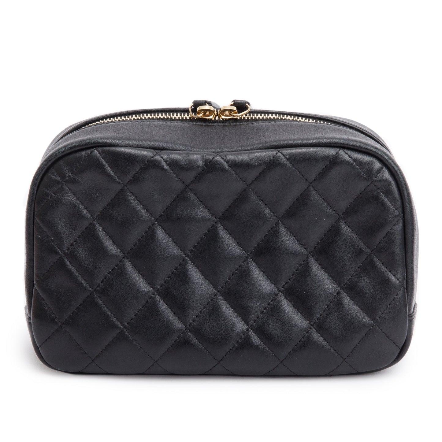 Chanel Quilted Classic Leather Lambskin Black Travel Bag