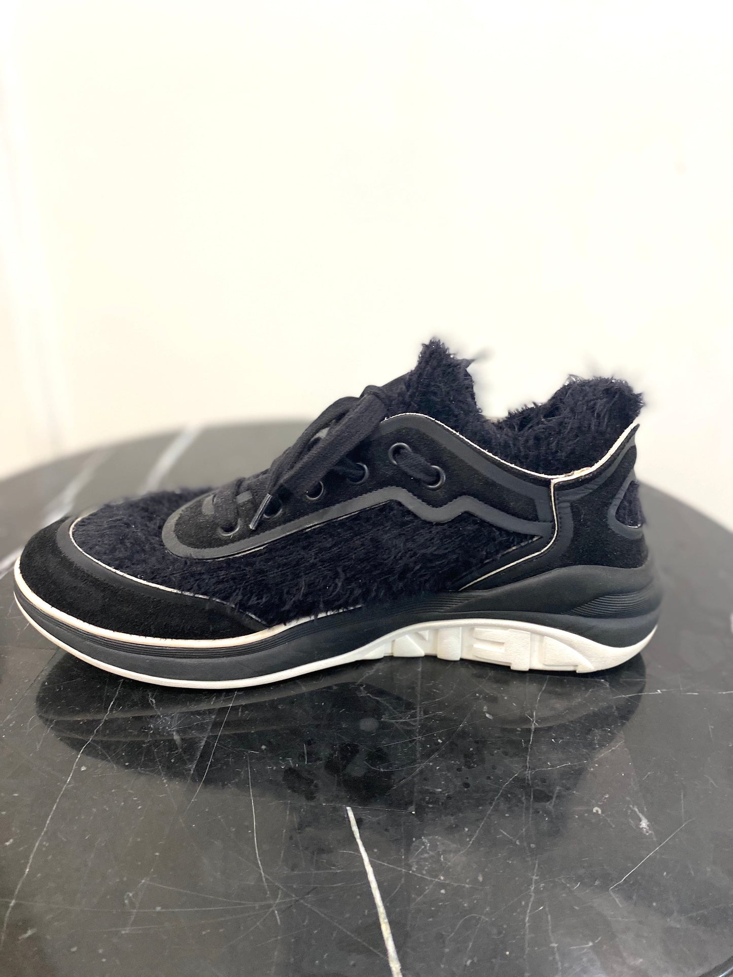 Chanel Tweed & Suede CC Lace Up Sneakers for Women