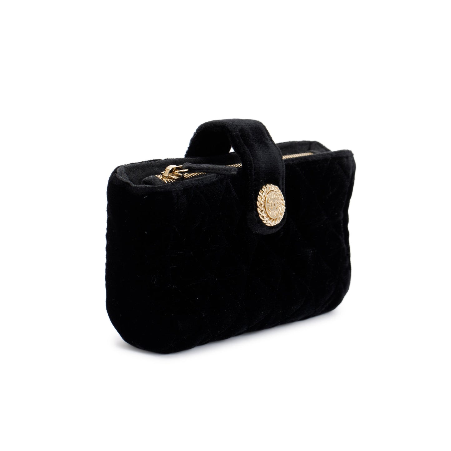 Louis Vuitton Chanel Velvet O-Phone Holder Black Travel Bag