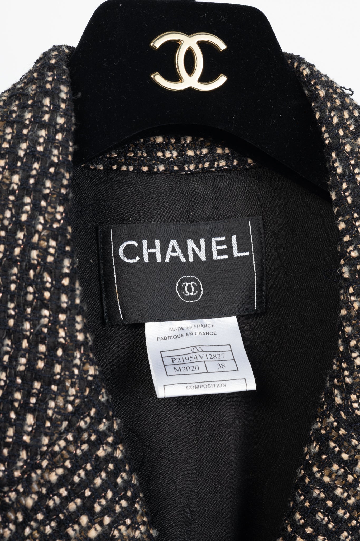 Chanel 03A Brown Wool-Blend Tweed Buttoned Blazer