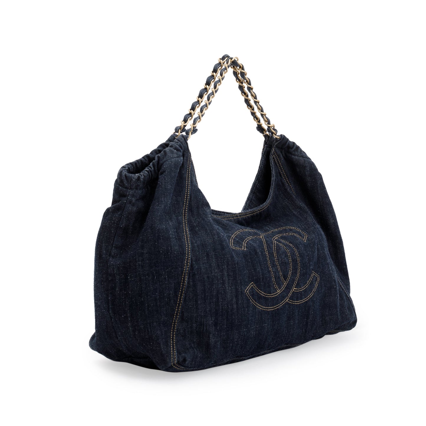 Chanel Denim XL Coco Cabas Blue Travel Bag