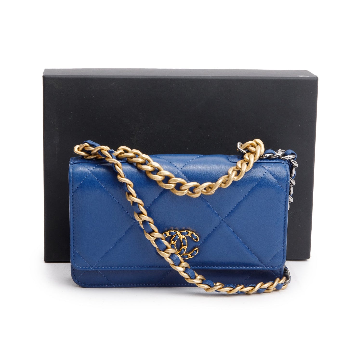 Chanel 19 On Leather Lambskin Blue Wallet Case