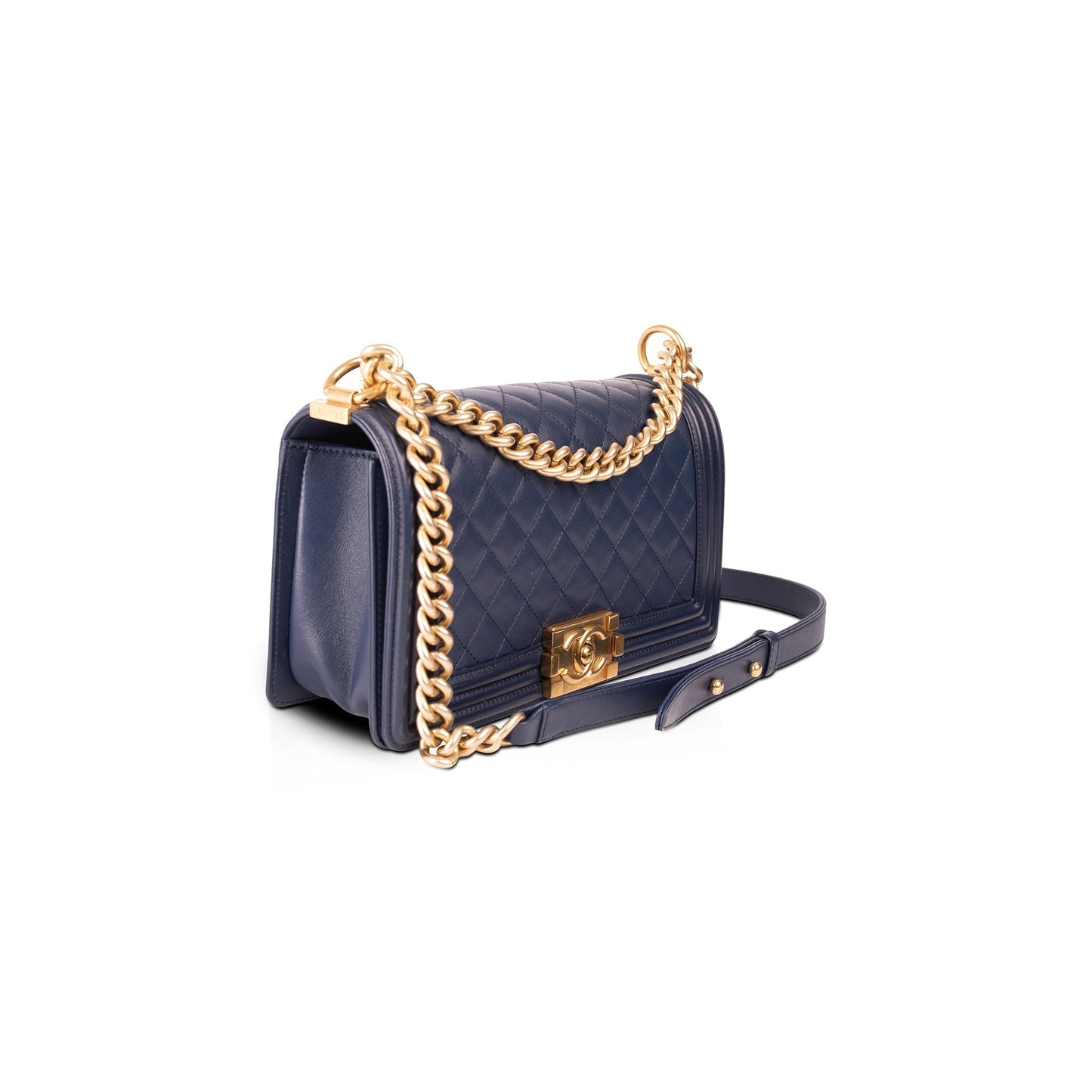 Chanel Boy Lambskin Blue Travel Bag
