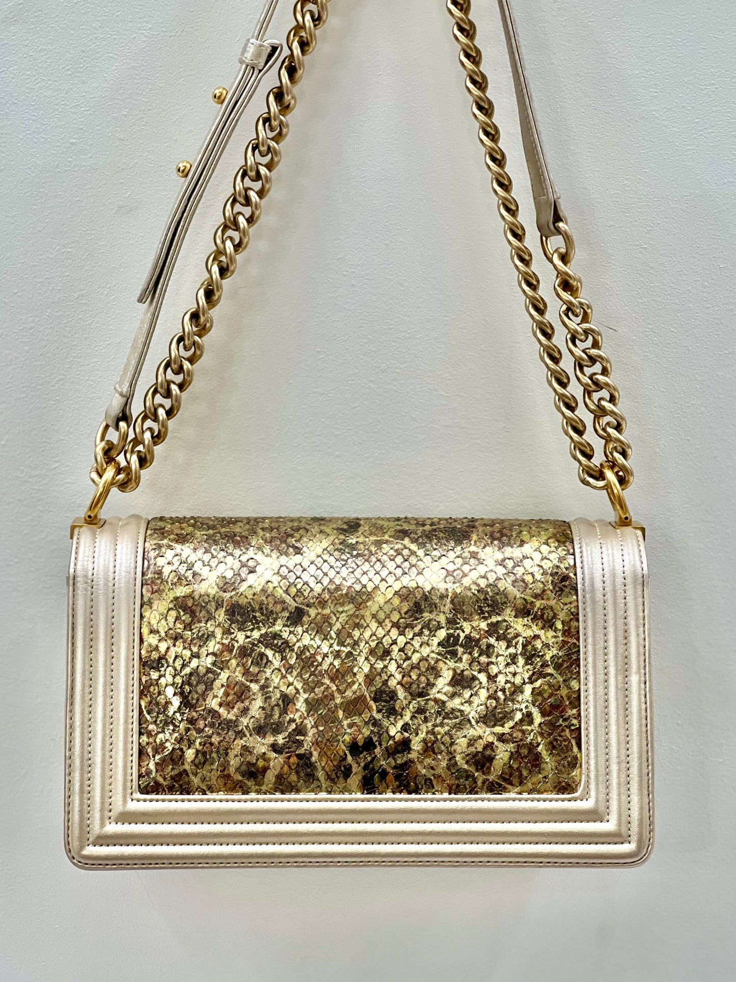 Chanel Boy Gold Shoulder Bag