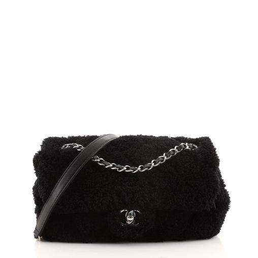 Chanel Faux Fur Flap Shoulder Bag
