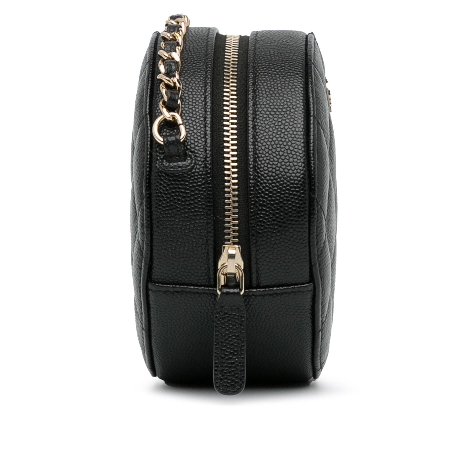 Chanel CC Quilted Caviar Round SHG-QNFerj Clutch Bag
