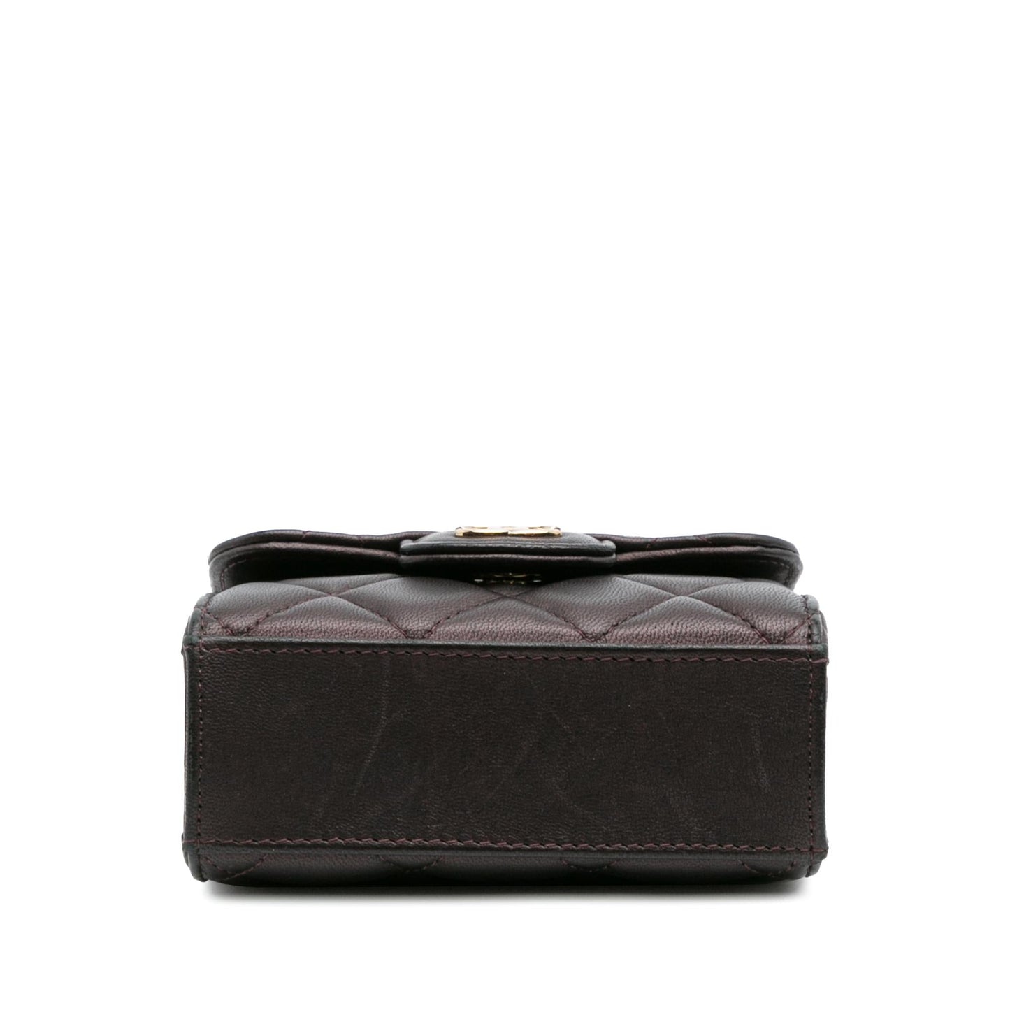 Chanel CC Quilted Iridescent Lambskin Top Handle Clutch Bag
