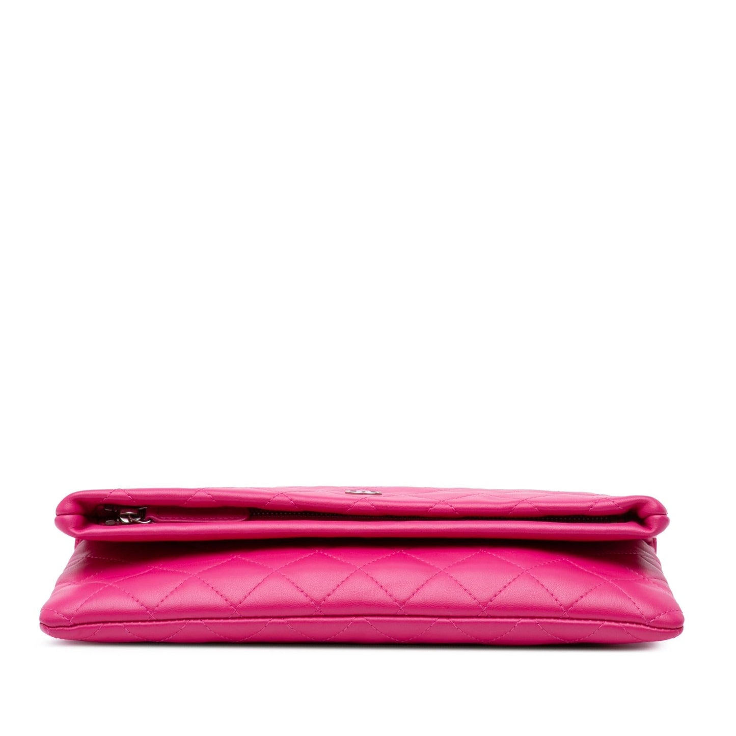 Chanel CC Quilted Lambskin Foldover Clutch Bag