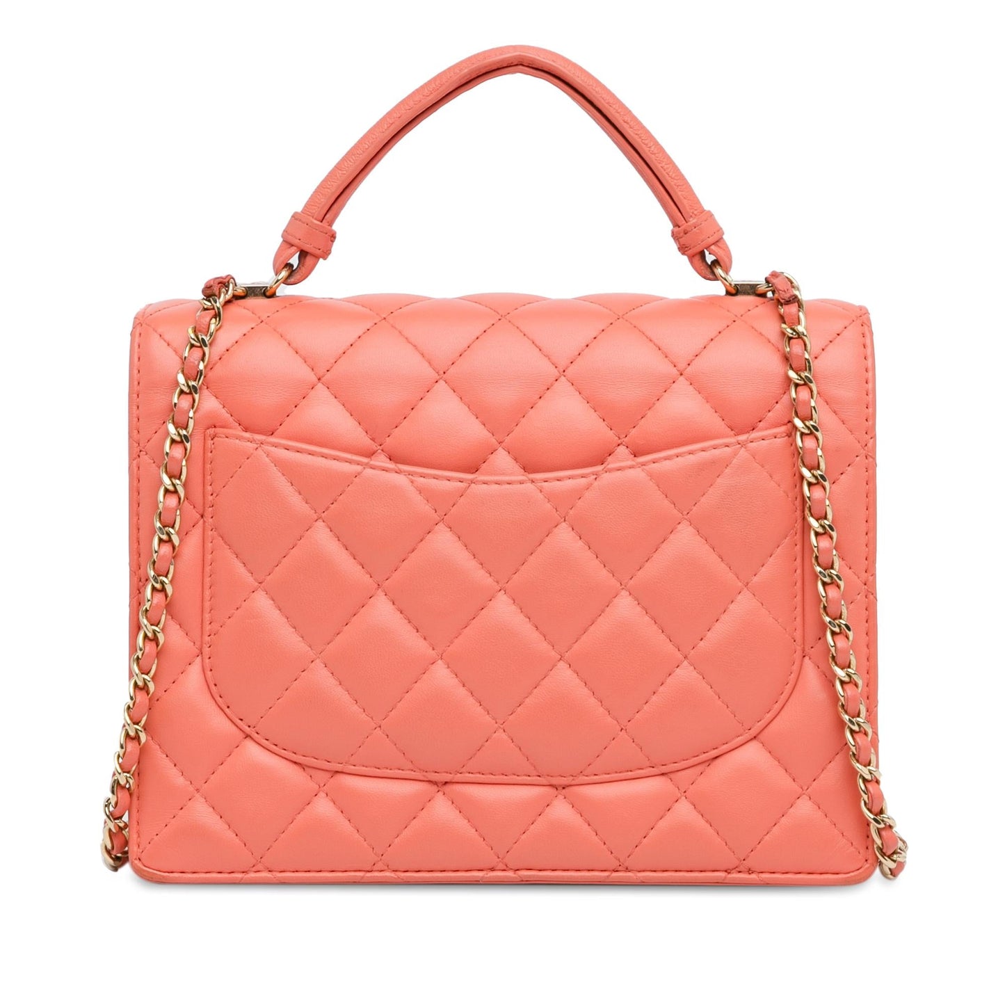 Chanel Cc Quilted Lambskin Top Handle Flap (Shg-L5Hkxu) Bag