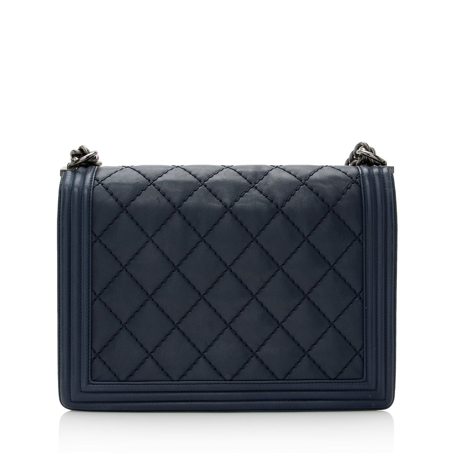 Chanel Calfskin Double Stitch Boy SHF Handbag